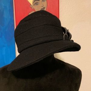 Black Hat With Flower Design